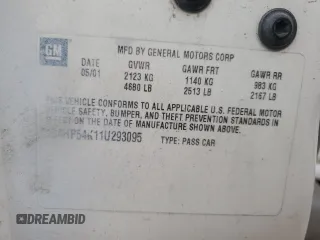2001 Buick LeSabre Custom with VIN 1G4HP54K11U293095, listed as a Copart auction lot 53967345 with 157,367 mi miles and Salvage Title. Bid and sale history available at carsss.com. Image 12.