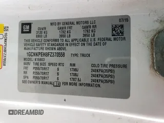 2015 Chevrolet Silverado 1500 Work Truck with VIN 1GCNKPEH8FZ370558, listed as a Copart auction lot 88451665 with 175,603 mi miles and Salvage Title. Bid and sale history available at carsss.com. Image 12.