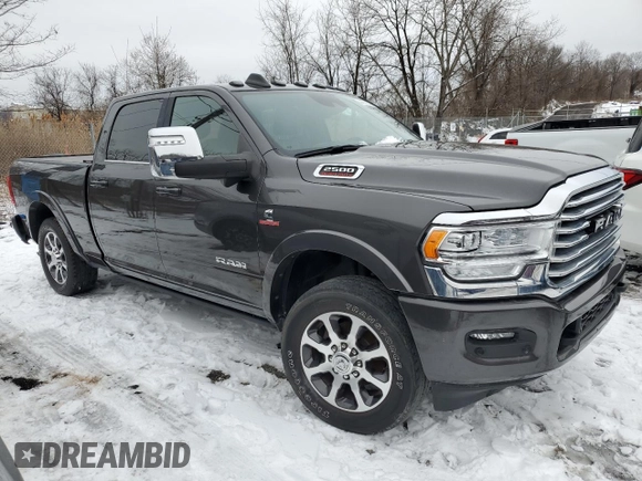 2023 Ram 2500 Longhorn with VIN 3C6UR5GL0PG509393, listed as a Copart auction lot 44951365 with 0 mi miles and Salvage Title. Bid and sale history available at carsss.com. Image 4.
