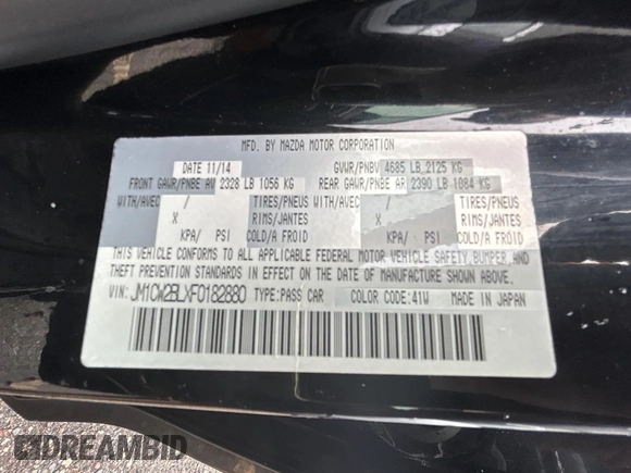 2015 Mazda 5 Sport z VIN JM1CW2BLXF0182880, wystawiony jako Copart lot #56959895 z przebiegiem 117 395 mil mil oraz Czysty tytuł • Clean title. Historia ofert i sprzedaży dostępna na DreamBid. Obrazek 10.