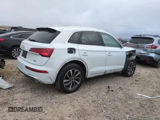 2023 Audi Q5 S line Premium with VIN WA1GAAFY6P2170385, listed as a Copart auction lot 43269495 with 18,372 mi miles and Salvage Title. Bid and sale history available at carsss.com. Image 3.
