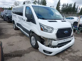 2023 Ford Transit Passenger XL with VIN 1FBAX2YGXPKA94291, listed as a IAAI auction lot 41958374 with 33,457 mi miles. Bid and sale history available at carsss.com. Image 1.