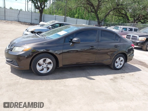 2013 Honda Civic LX with VIN 2HGFB2F54DH511717, listed as a IAAI auction lot 42116495 with 112,898 mi miles and . Bid and sale history available at DreamBid. Image 14.