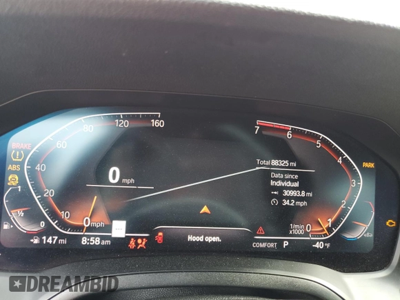 2020 BMW 3 Series 330i with VIN WBA5R1C09LFH84841, listed as a Copart auction lot 63381524 with 88,325 mi miles and Salvage Title. Bid and sale history available at carsss.com. Image 9.