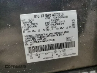 2016 Ford Explorer XLT z VIN 1FM5K8DH6GGD33380, wystawiony jako Copart lot #57583655 z przebiegiem 162 692 mil mil oraz Szkoda całkowita • Salvage title. Historia ofert i sprzedaży dostępna na DreamBid. Obrazek 12.