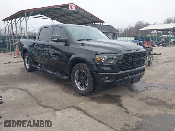 2022 Ram 1500 Big Horn with VIN 1C6SRFFT3NN287385, listed as a IAAI auction lot 41793596 with 12,277 mi miles and . Bid and sale history available at DreamBid. Image 1.