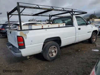 1996 Dodge Ram 1500 with VIN 1B7HC16Y8TS573007, listed as a Copart auction lot 45555785 with 191,300 mi miles and Salvage Title. Bid and sale history available at carsss.com. Image 3.