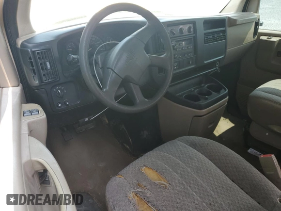 2007 Chevrolet Express Passenger with VIN 1GAHG39U671156658, listed as a Copart auction lot 59565575 with 158,012 mi miles and Salvage title. Bid and sale history available at DreamBid. Image 8.