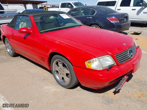 1999 Mercedes-Benz SL-Class with VIN WDBFA68F6XF177239, listed as a IAAI auction lot 41837553 with NaN miles. Bid and sale history available at carsss.com. Image 1.