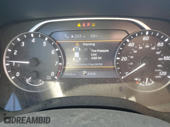 2023 Nissan Frontier SV with VIN 1N6ED1EJ2PN607691, listed as a Copart auction lot 42690445 with 14,533 mi miles and Salvage title. Bid and sale history available at DreamBid. Image 9.