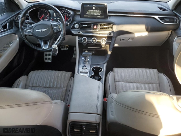 2019 Genesis G70 3.3T Advanced with VIN KMTG74LE3KU020328, listed as a Copart auction lot 65583944 with 153,662 mi miles and Salvage Title. Bid and sale history available at carsss.com. Image 8.