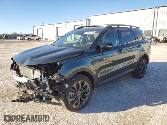 2023 Kia Sorento X-Line EX with VIN 5XYRHDLF2PG201149, listed as a Copart auction lot 83490124 with 8,465 mi miles and Salvage Title. Bid and sale history available at carsss.com. Image 1.