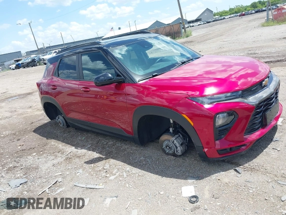 2021 Chevrolet TrailBlazer RS with VIN KL79MTSL1MB075253, listed as a IAAI auction lot 39594427 with 17,830 mi miles. Bid and sale history available at carsss.com. Image 1.