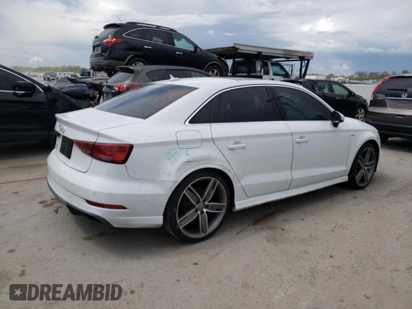 2017 Audi A3 Sedan Premium Plus with VIN WAUGUGFF2H1025363, listed as a Copart auction lot 48606583 with 80,103 mi miles and Salvage Title. Bid and sale history available at carsss.com. Image 3.