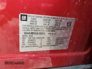 2018 GMC Terrain SLE with VIN 3GKALMEV0JL165014, listed as a Copart auction lot 51805525 with 73,020 mi miles and Salvage Title. Bid and sale history available at DreamBid. Image 14.