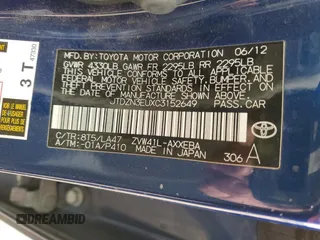 2012 Toyota Prius Two with VIN JTDZN3EUXC3152649, listed as a Copart auction lot 51995235 with 162,140 mi miles and Salvage Title. Bid and sale history available at DreamBid. Image 14.