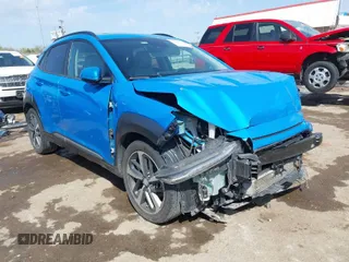 2020 Hyundai Kona Ultimate with VIN KM8K5CA59LU422928, listed as a IAAI auction lot 41882218 with 78,524 mi miles. Bid and sale history available at carsss.com. Image 1.