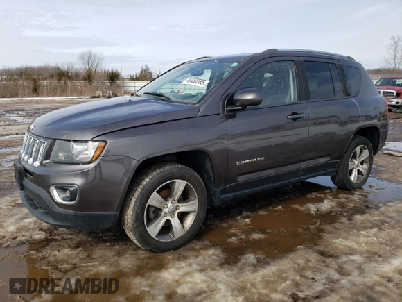 2016 Jeep Compass Latitude with VIN 1C4NJCEAXGD760221, listed as a Copart auction lot 46456585 with 104,900 mi miles and Clean Title. Bid and sale history available at carsss.com. Image 1.