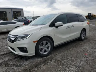 2019 Honda Odyssey EX-L z VIN 5FNRL6H74KB090356, wystawiony jako Copart lot #52052415 z przebiegiem 66 886 mil mil oraz Szkoda całkowita • Salvage title. Historia ofert i sprzedaży dostępna na DreamBid. Obrazek 1.