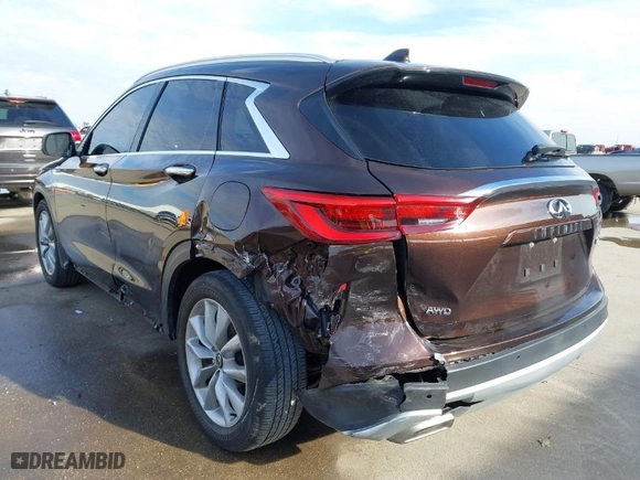 2020 Infiniti QX50 ESSENTIAL with VIN 3PCAJ5M35LF117582, listed as a IAAI auction lot 41430515 with 43578 miles. Bid and sale history available at carsss.com. Image 3.