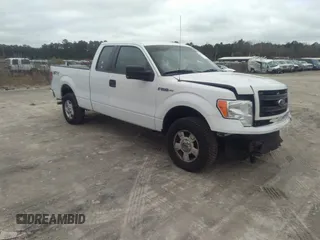 2014 Ford F-150 XL with VIN 1FTFX1EFXEKE16495, listed as a IAAI auction lot 41077199 with 206,212 mi miles. Bid and sale history available at carsss.com. Image 1.
