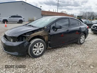 2012 Honda Civic LX with VIN 19XFB2F57CE069900, listed as a Copart auction lot 51695095 with 156,382 mi miles and Salvage Title. Bid and sale history available at DreamBid. Image 1.