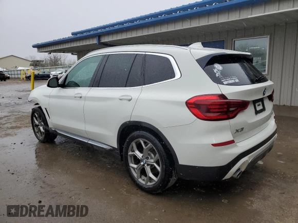2020 BMW X3 xDrive30i with VIN 5UXTY5C02LLT32702, listed as a Copart auction lot 51238085 with 56,033 mi miles and Salvage Title. Bid and sale history available at DreamBid. Image 2.