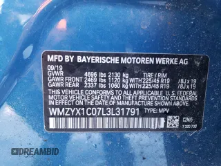 2020 MINI Countryman Cooper S с VIN WMZYX1C07L3L31791, выставлен на аукционе Copart как лот 43208355 с пробегом 32 725 миль миль и Списание • Salvage title. История ставок и продаж доступна на DreamBid. Изображение 12.
