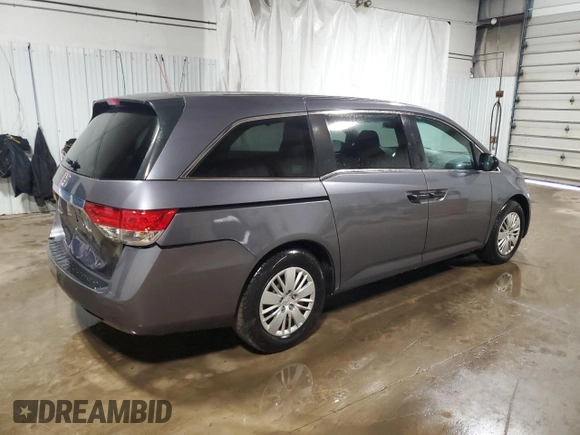 2015 Honda Odyssey LX with VIN 5FNRL5H25FB031580, listed as a Copart auction lot 48119255 with 143,552 mi miles and Salvage Title. Bid and sale history available at DreamBid. Image 3.