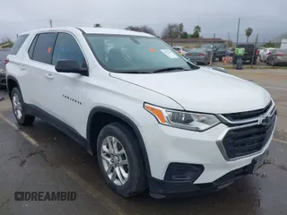 2021 Chevrolet Traverse LS with VIN 1GNERFKW1MJ150335, listed as a IAAI auction lot 41653664 with 1 mi miles. Bid and sale history available at carsss.com. Image 1.