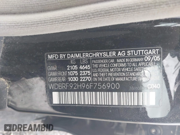 2006 Mercedes-Benz C 280 Luxury с VIN WDBRF92H96F756900, выставлен на аукционе IAAI как лот 42375982 с пробегом 163 385 миль миль и . История ставок и продаж доступна на DreamBid. Изображение 9.