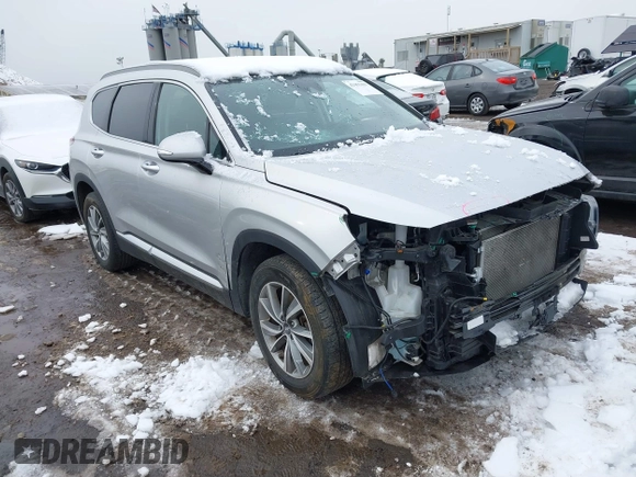 2019 Hyundai Santa Fe Ultimate with VIN 5NMS5CAD1KH000394, listed as a IAAI auction lot 41455421 with 42,886 mi miles and . Bid and sale history available at DreamBid. Image 1.