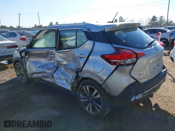 2019 Nissan Kicks S with VIN 3N1CP5CU8KL544677, listed as a IAAI auction lot 41654616 with 130,056 mi miles and . Bid and sale history available at carsss.com. Image 3.
