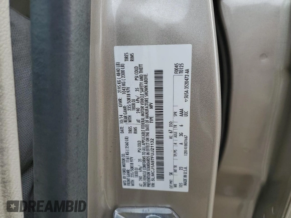2015 Lincoln MKC with VIN 5LMCJ1A97FUJ21132, listed as a Copart auction lot 46750475 with 100,109 mi miles and Salvage Title. Bid and sale history available at DreamBid. Image 15.