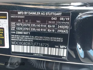 2020 Mercedes-Benz GLC 300 with VIN WDC0G8DB7LF718775, listed as a IAAI auction lot 41807370 with 59,120 mi miles and . Bid and sale history available at DreamBid. Image 9.