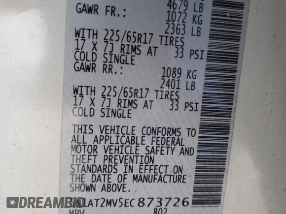 2014 Nissan Rogue SV with VIN 5N1AT2MV5EC873726, listed as a Copart auction lot 52107335 with Not Provided miles and Salvage Title. Bid and sale history available at DreamBid. Image 13.