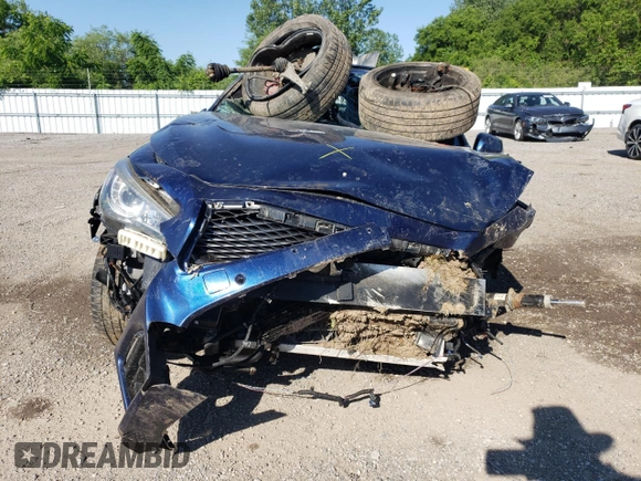 2017 Infiniti Q50 Red Sport 400 with VIN JN1FV7AR9HM871813, listed as a Copart auction lot 58239144 with 0 mi miles and Salvage Title. Bid and sale history available at carsss.com. Image 5.