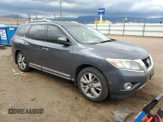 2013 Nissan Pathfinder Platinum with VIN 5N1AR2MM1DC613750, listed as a Copart auction lot 61390135 with 150,007 mi miles and Salvage title. Bid and sale history available at DreamBid. Image 4.