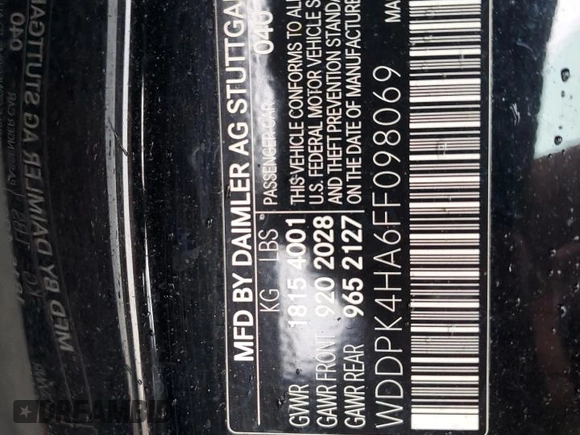2015 Mercedes-Benz SLK-Class SLK 250 with VIN WDDPK4HA6FF098069, listed as a Copart auction lot 71551084 with 92,569 mi miles and Salvage Title. Bid and sale history available at carsss.com. Image 12.