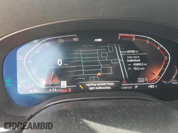 2021 BMW 5 Series 530i with VIN WBA53BH01MCF81039, listed as a Copart auction lot 59368965 with 49,760 mi miles and Salvage title. Bid and sale history available at DreamBid. Image 9.