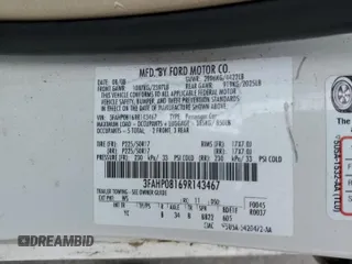 2009 Ford Fusion SEL with VIN 3FAHP08169R143467, listed as a Copart auction lot 48503425 with 68,248 mi miles and Salvage Title. Bid and sale history available at DreamBid. Image 12.