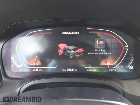 2021 BMW 4 Series M440i xDrive with VIN WBA13AR00MCF61520, listed as a IAAI auction lot 41944350 with 39,631 mi miles and . Bid and sale history available at DreamBid. Image 7.
