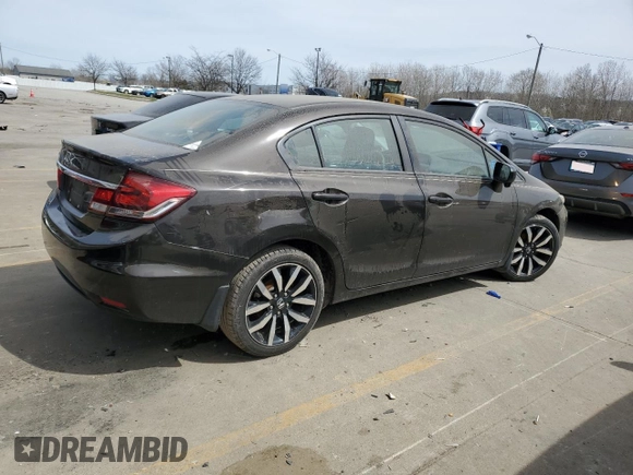 2014 Honda Civic EX-L with VIN 2HGFB2F97EH505110, listed as a Copart auction lot 50043125 with 158,127 mi miles and Salvage Title. Bid and sale history available at DreamBid. Image 3.