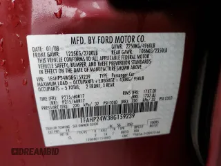 2008 Ford Taurus SEL with VIN 1FAHP24W38G159239, listed as a Copart auction lot 79994504 with 222,926 mi miles and Salvage Title. Bid and sale history available at carsss.com. Image 12.