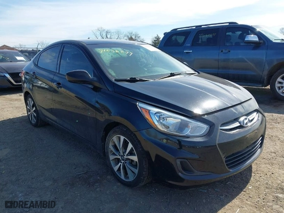 2017 Hyundai Accent SE with VIN KMHCT4AE1HU386384, listed as a IAAI auction lot 41656299 with 121,336 mi miles. Bid and sale history available at carsss.com. Image 1.
