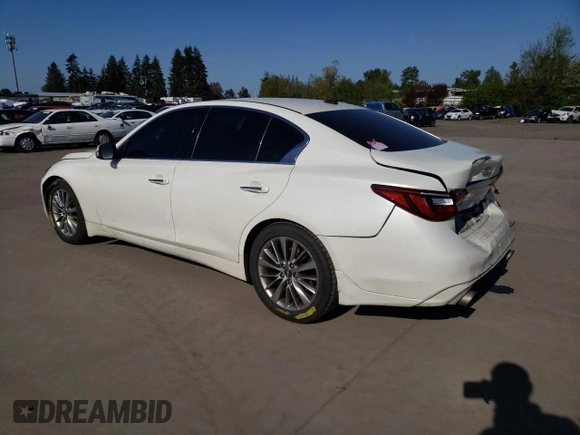 2018 Infiniti Q50 Luxe z VIN JN1EV7AP3JM350781, wystawiony jako Copart lot #53319295 z przebiegiem 53 886 mil mil oraz Szkoda całkowita • Salvage title. Historia ofert i sprzedaży dostępna na DreamBid. Obrazek 2.