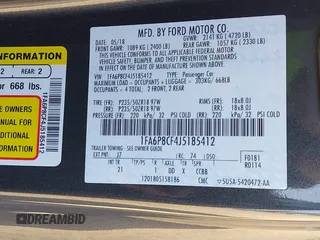 2018 Ford Mustang GT with VIN 1FA6P8CF4J5185412, listed as a IAAI auction lot 42077594 with 44,654 mi miles and . Bid and sale history available at DreamBid. Image 9.