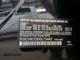 2013 BMW X5 xDrive50i with VIN 5UXZV8C53D0C15443, listed as a Copart auction lot 65059515 with 71,723 mi miles and Clean title. Bid and sale history available at DreamBid. Image 13.