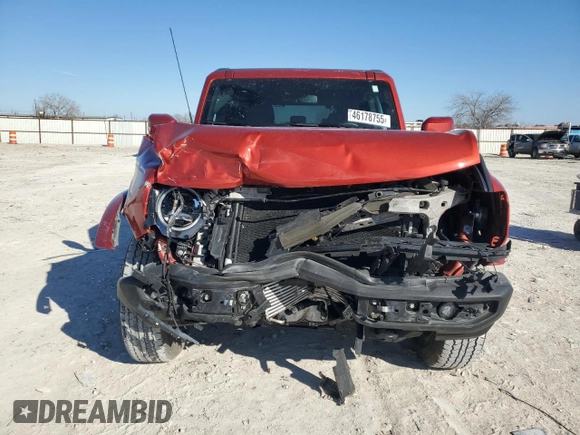 2023 Ford Bronco with VIN 1FMEE5BP2PLB61761, listed as a Copart auction lot 46178755 with 17,180 mi miles and Salvage Title. Bid and sale history available at DreamBid. Image 5.