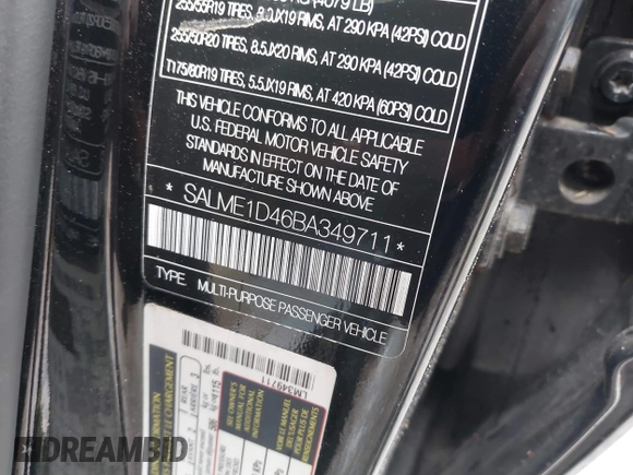 2011 Land Rover Range Rover HSE с VIN SALME1D46BA349711, выставлен на аукционе IAAI как лот 42411870 с пробегом 109 407 миль миль и . История ставок и продаж доступна на DreamBid. Изображение 9.